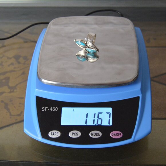 Handmade Navajo Sterling Silver and Turquoise Ring by Gregg Yazzie, Size 8.75 - Picture 8 of 8